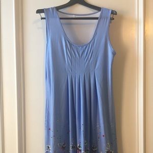 Blue flower edge dress